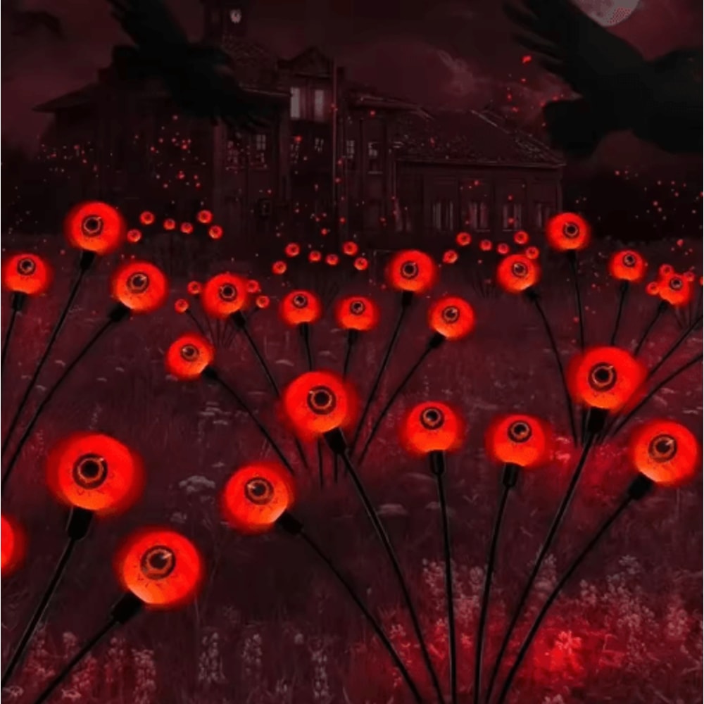 Solar Eyeball Firefly Garden Lights 6Head Halloween Solar Stake Lights 1
