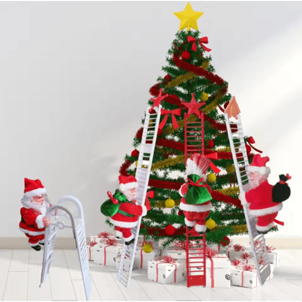 Musical Climbing Santa Claus Ladder Ornament For Christmas Tree Decor 2