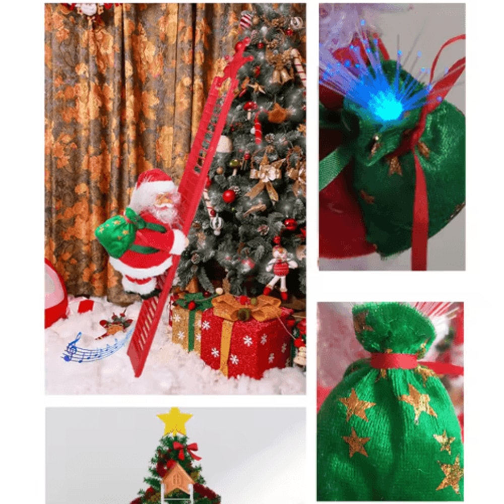 Musical Climbing Santa Claus Ladder Ornament For Christmas Tree Decor 3