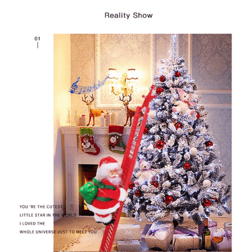 Musical Climbing Santa Claus Ladder Ornament For Christmas Tree Decor 4