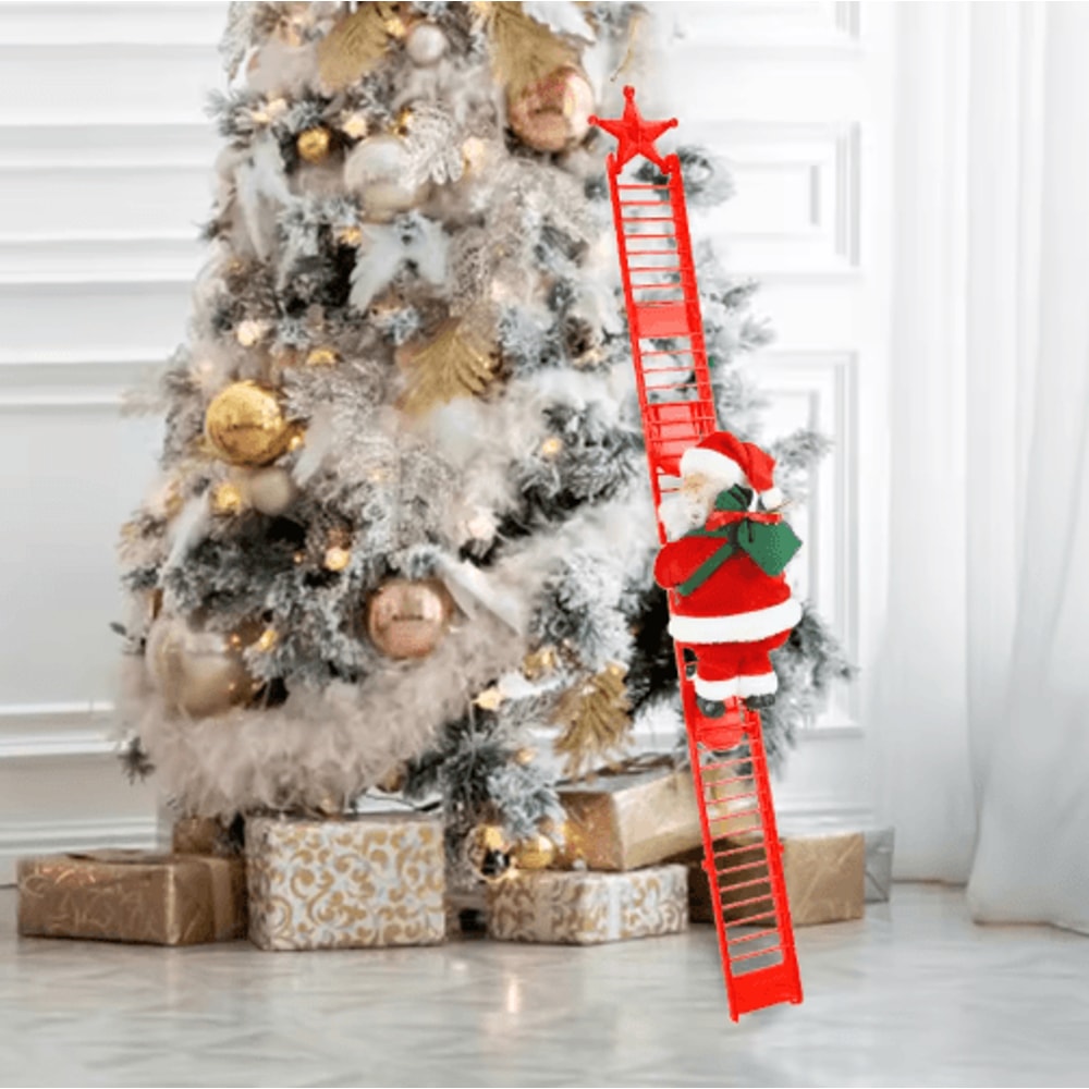 Musical Climbing Santa Claus Ladder Ornament For Christmas Tree Decor 5
