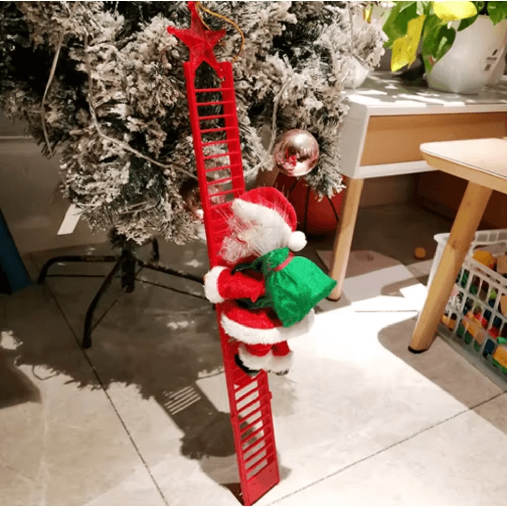 Musical Climbing Santa Claus Ladder Ornament For Christmas Tree Decor 0