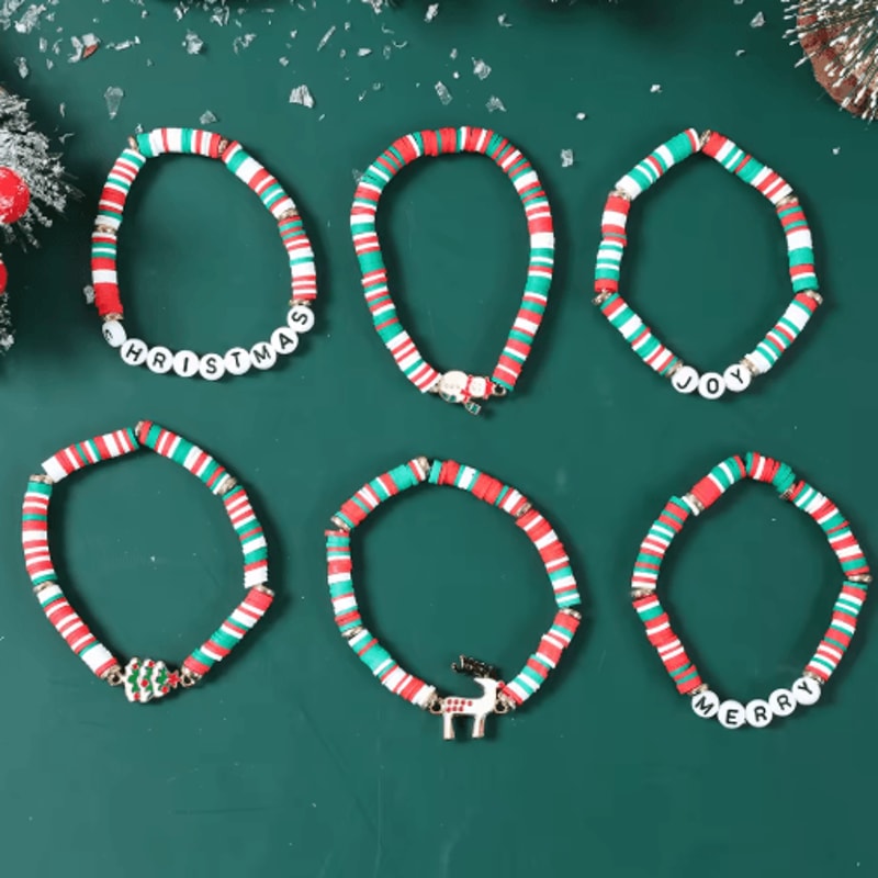 Festive Reindeer Christmas Bracelet Set For Kids Party Favors 67pcs 6