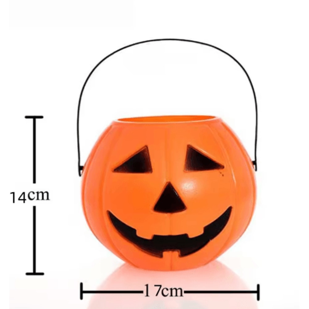 3Piece Halloween Pumpkin Buckets Set Large Medium Small Candy Containers 2