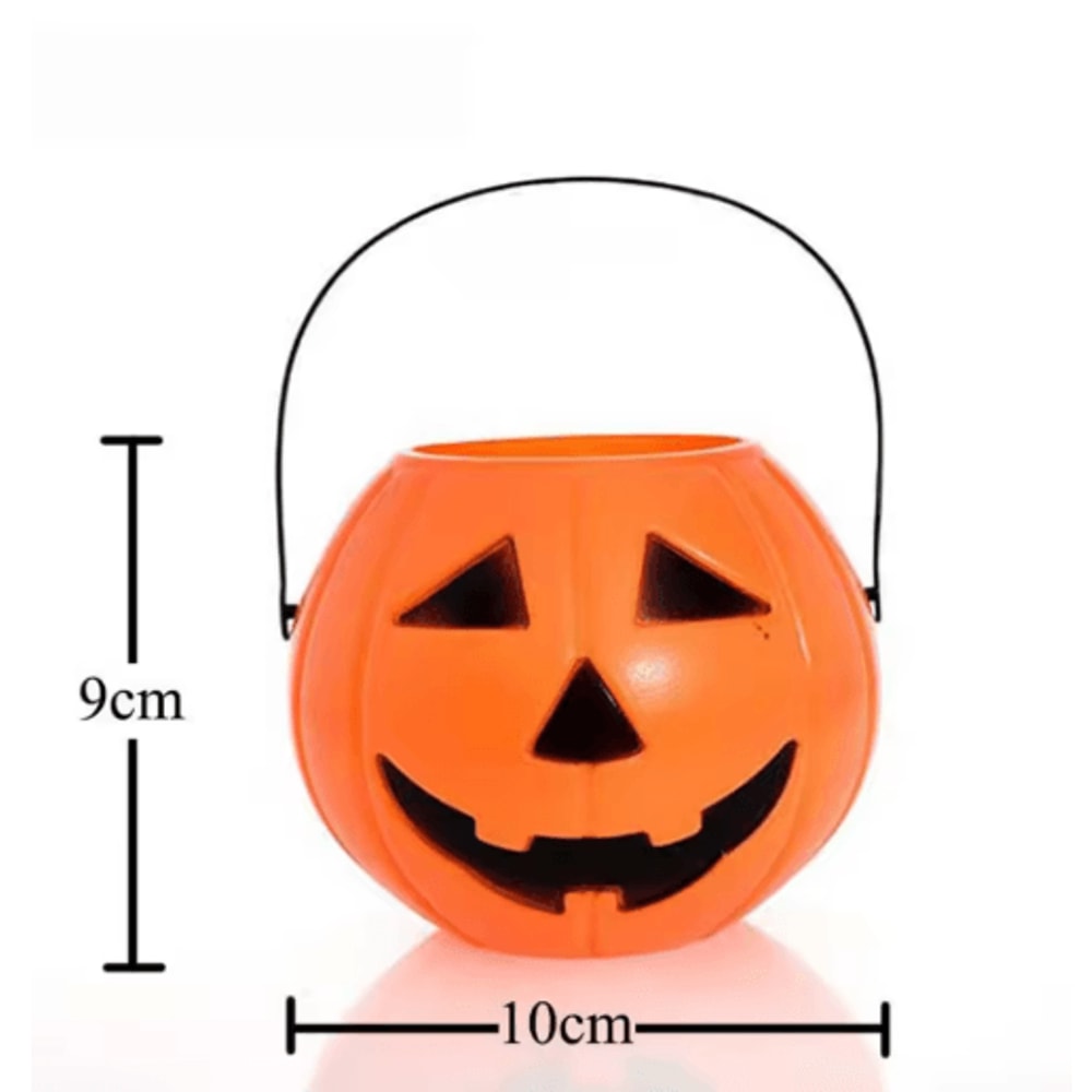 3Piece Halloween Pumpkin Buckets Set Large Medium Small Candy Containers 3
