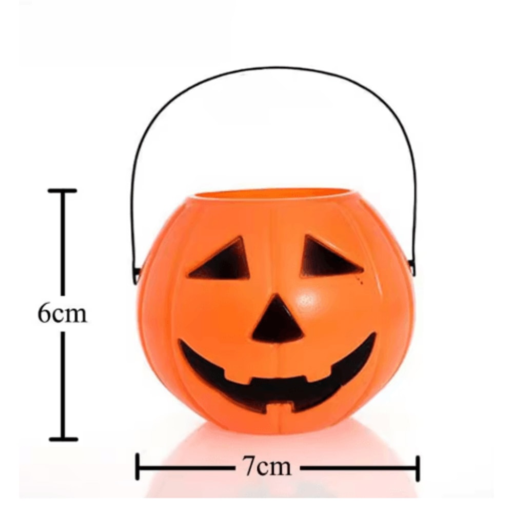 3Piece Halloween Pumpkin Buckets Set Large Medium Small Candy Containers 4