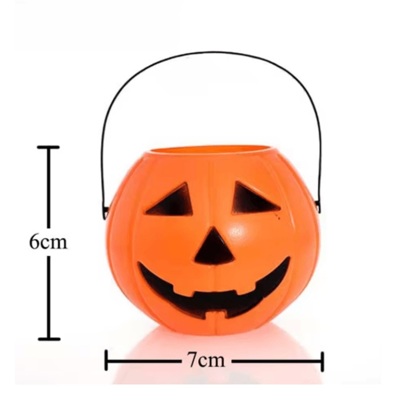 3Piece Halloween Pumpkin Buckets Set Large Medium Small Candy Containers 4