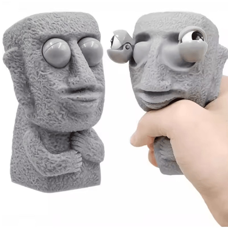 Moai Stone Man Stress Relief Squeeze Toy Slow Rising Funny Desk Toy 0