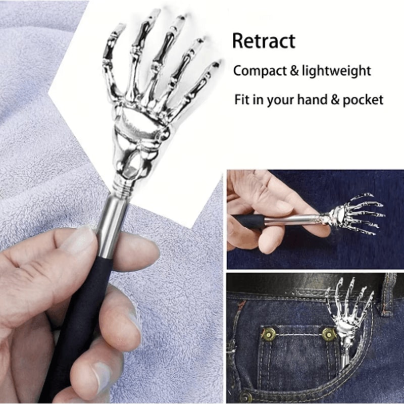 Portable Stainless Steel Telescoping Back Scratcher Extendable Back Massager 9