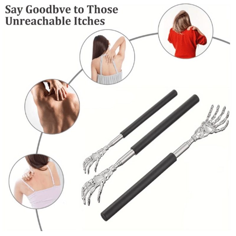 Portable Stainless Steel Telescoping Back Scratcher Extendable Back Massager 11