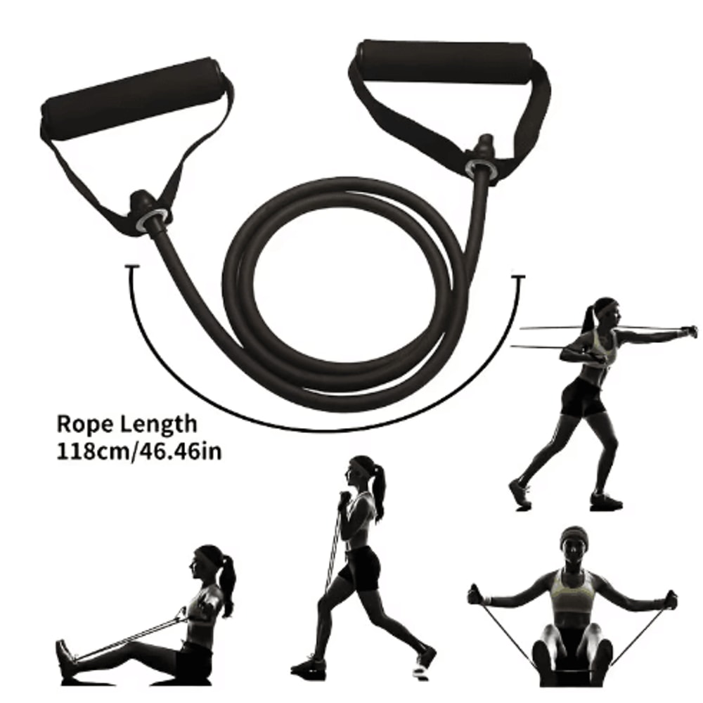 Adjustable Resistance Bands With Handles Home Strength Training Workout Set 6