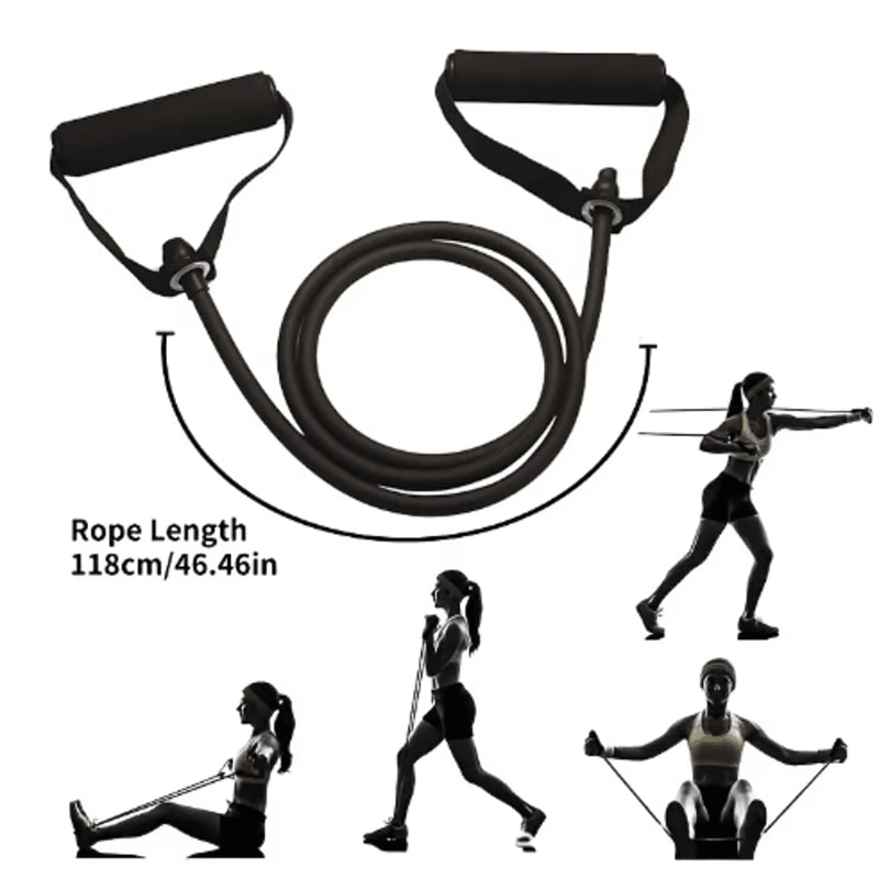 Adjustable Resistance Bands With Handles Home Strength Training Workout Set 6