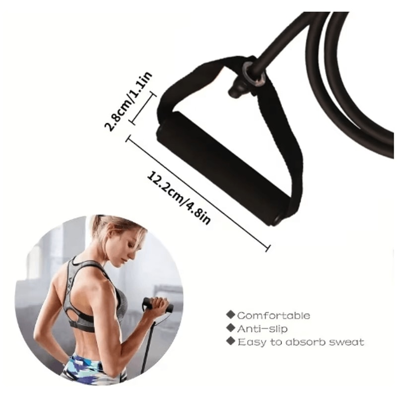 Adjustable Resistance Bands With Handles Home Strength Training Workout Set 9