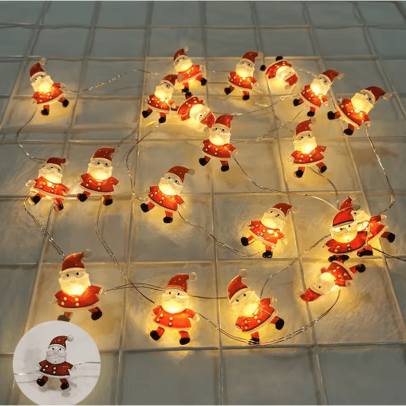 Santa Snowman Christmas LED Light String Festive Holiday Decoration 2