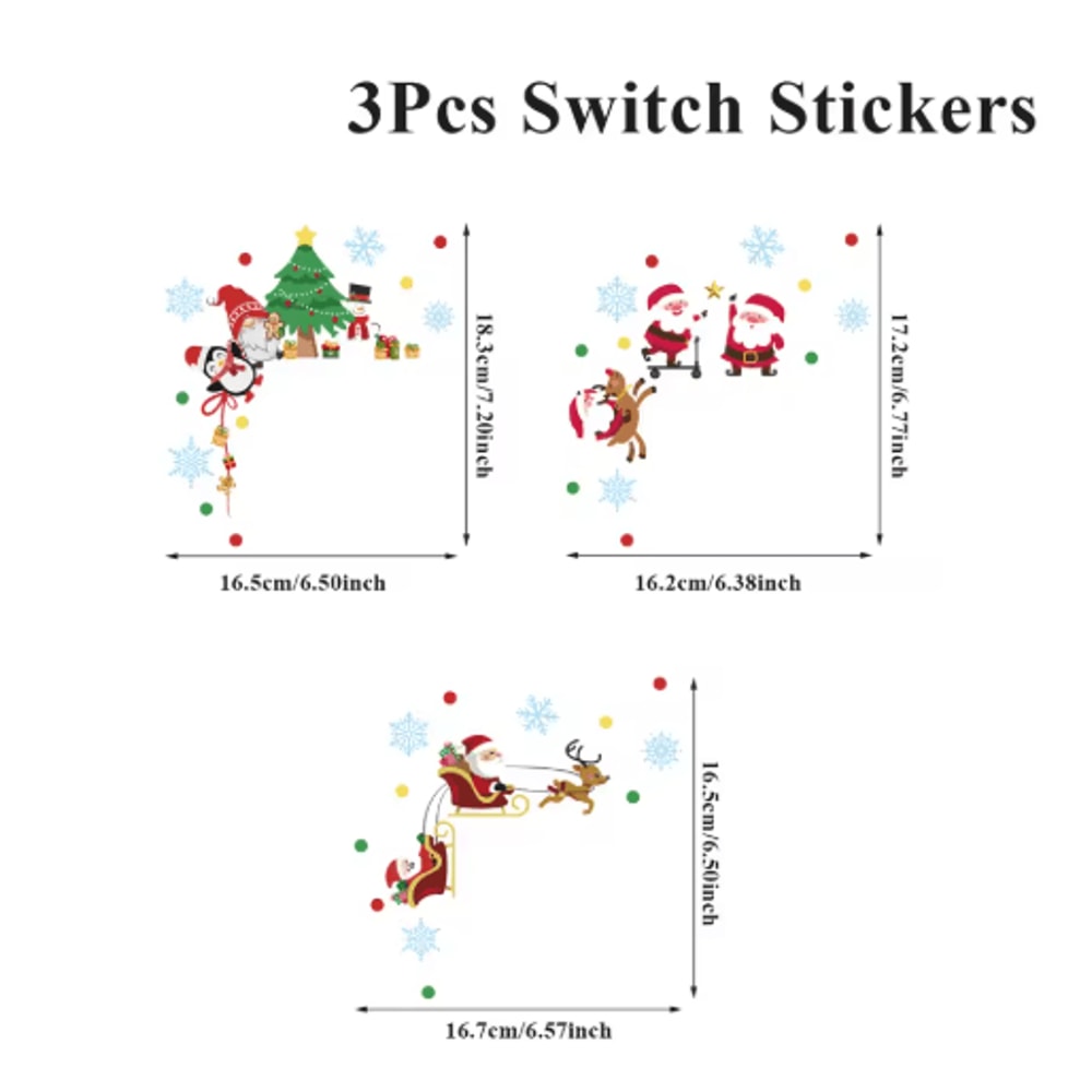 Santa Claus Christmas Light Switch Sticker Festive Holiday Wall Decal 2