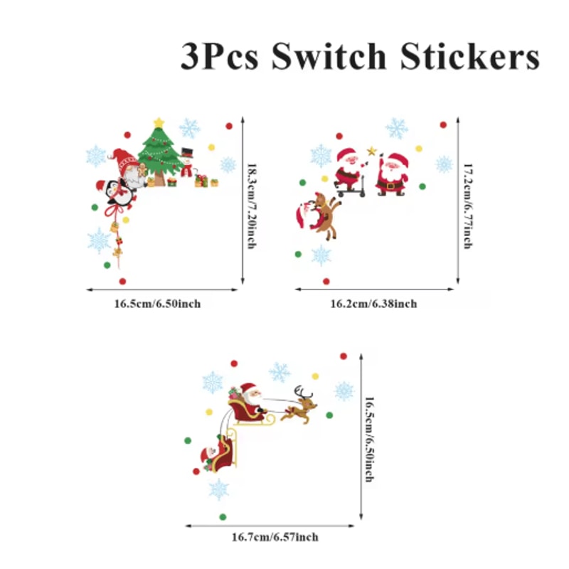Santa Claus Christmas Light Switch Sticker Festive Holiday Wall Decal 2