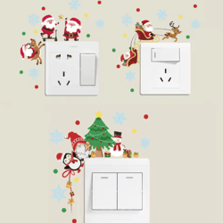santa claus christmas light switch sticker – festive holiday wall decal