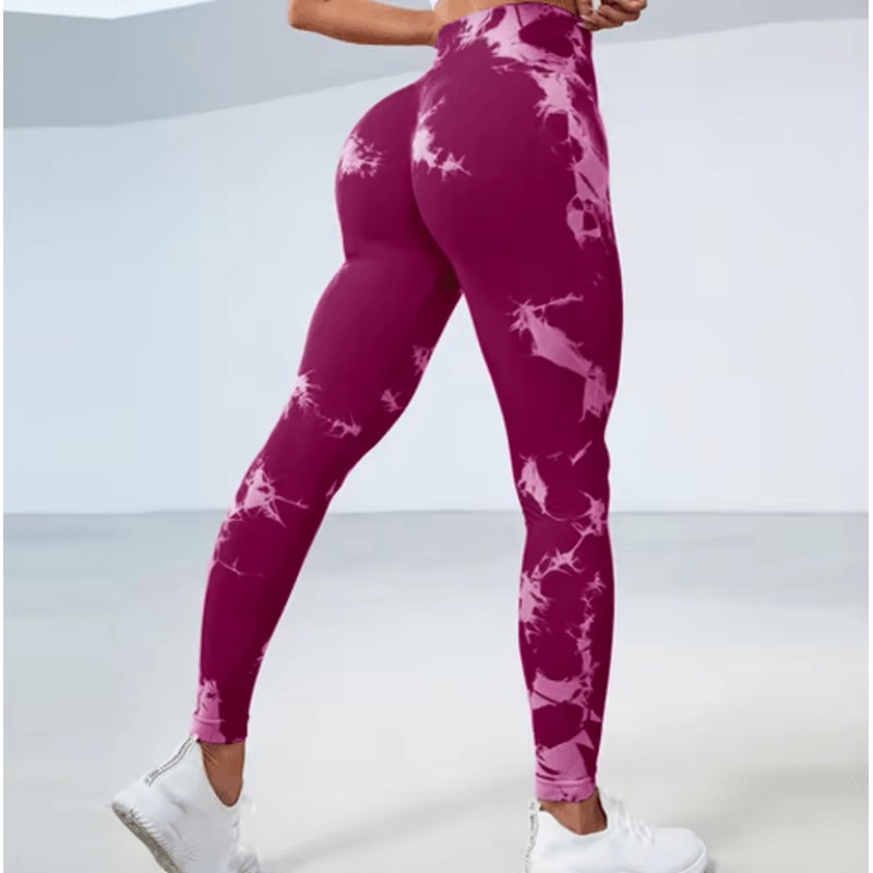 TieDye ButtLifting Yoga Leggings High Waist SlimFit Fitness Leggings 2