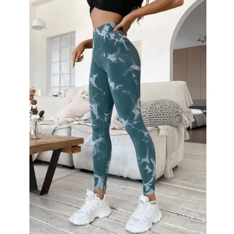 TieDye ButtLifting Yoga Leggings High Waist SlimFit Fitness Leggings 4