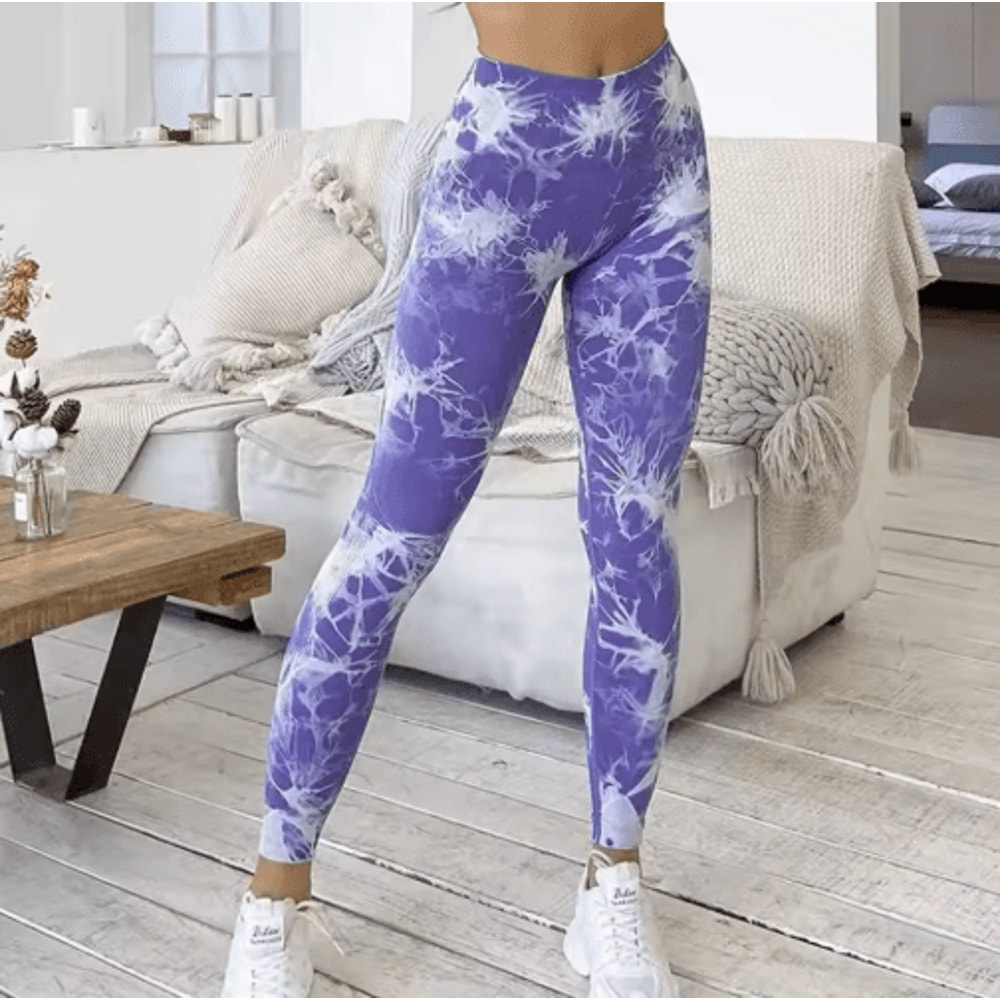 TieDye ButtLifting Yoga Leggings High Waist SlimFit Fitness Leggings 7