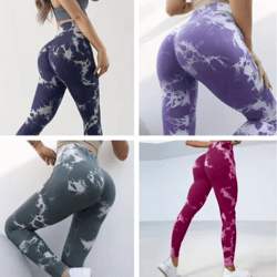 tie-dye butt-lifting yoga leggings – high waist slim-fit fitness leggings