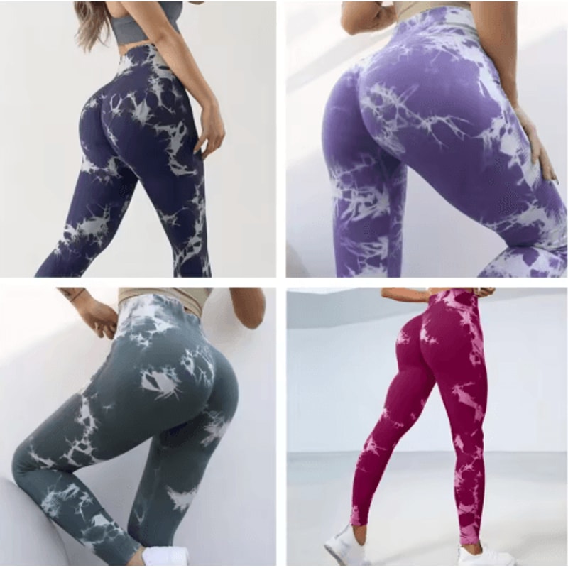 TieDye ButtLifting Yoga Leggings High Waist SlimFit Fitness Leggings 0
