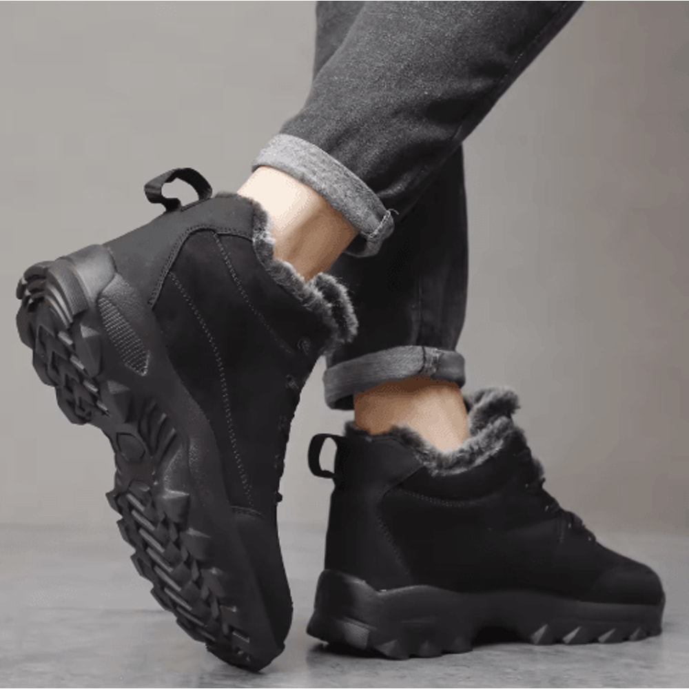 Mens FurLined Winter Snow Boots Warm Outdoor Ankle Boots 4