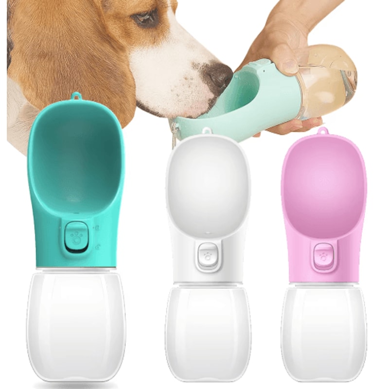 Portable Dog Water Bottle With BuiltIn Bowl For Travel Walks 0