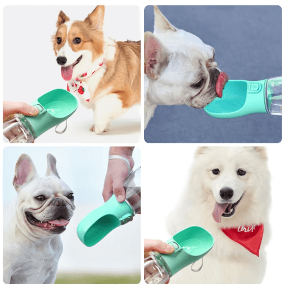 Portable Dog Water Bottle With BuiltIn Bowl For Travel Walks 7