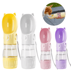 portable dog water bottle with food container & drinking bowl for travel