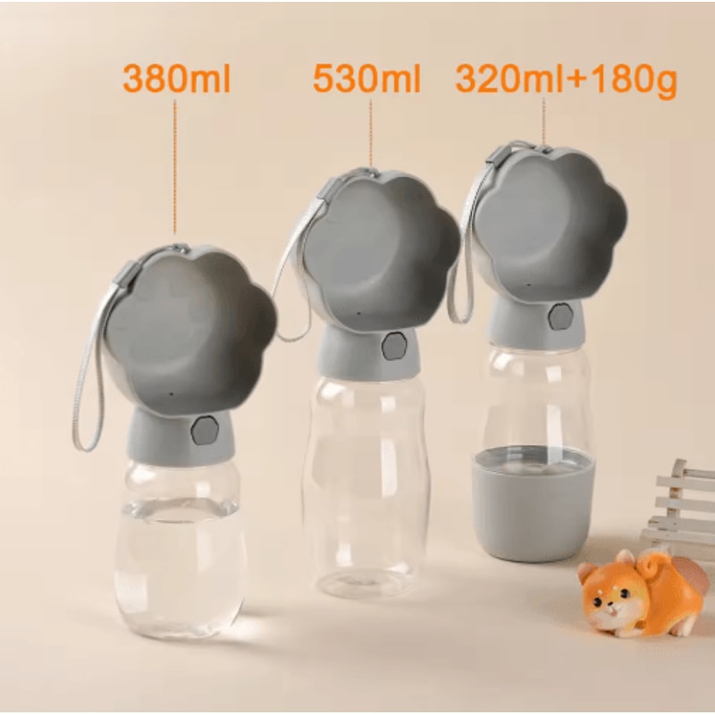 2in1 Portable Dog Water Bottle With Food Container Drinking Bowl 1