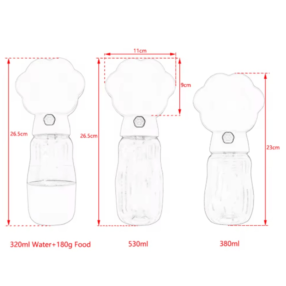 2in1 Portable Dog Water Bottle With Food Container Drinking Bowl 5