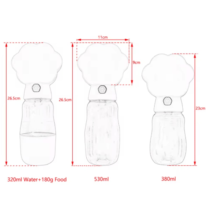 2in1 Portable Dog Water Bottle With Food Container Drinking Bowl 5