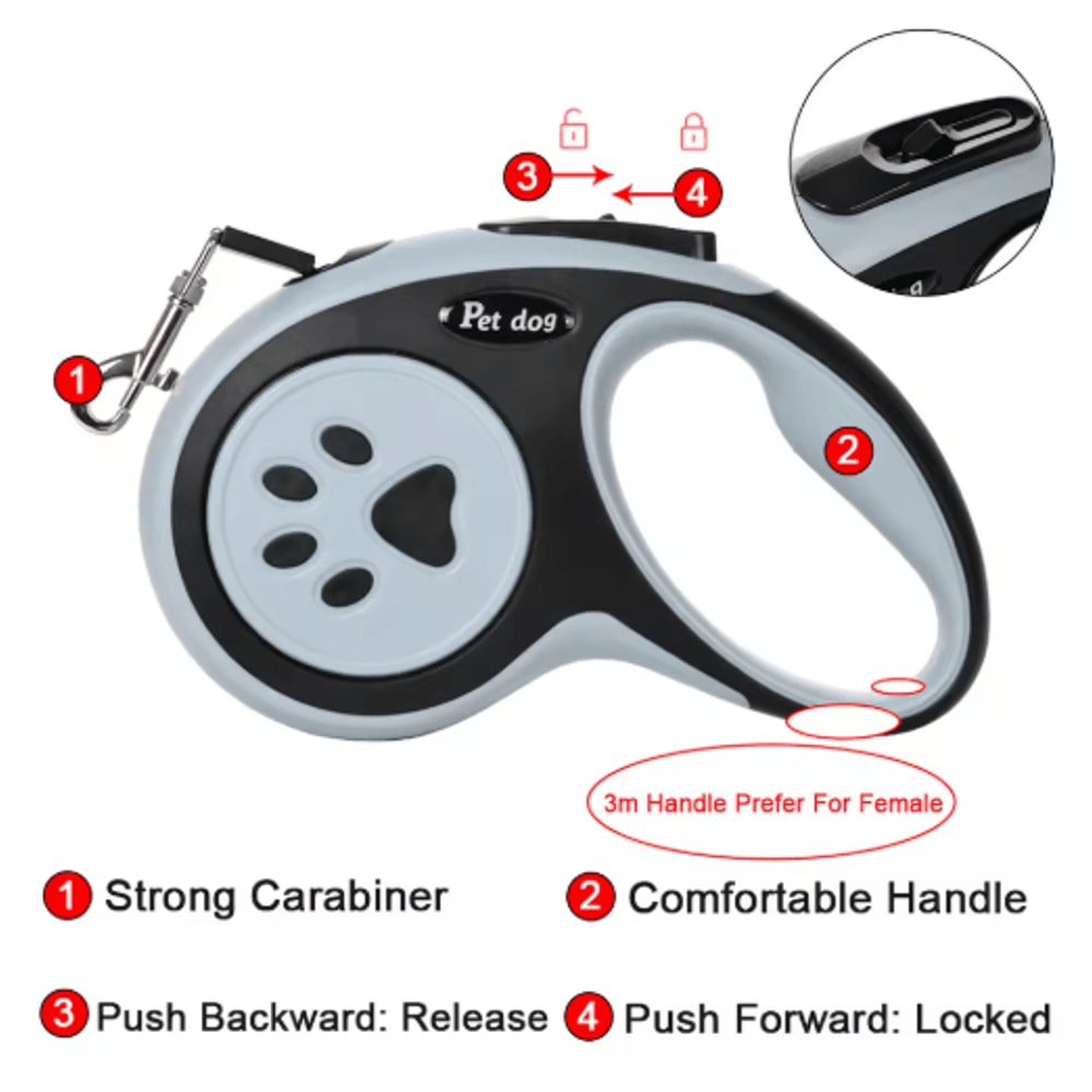 Strong Retractable Dog Leash With Adjustable Lock 3M5M 6