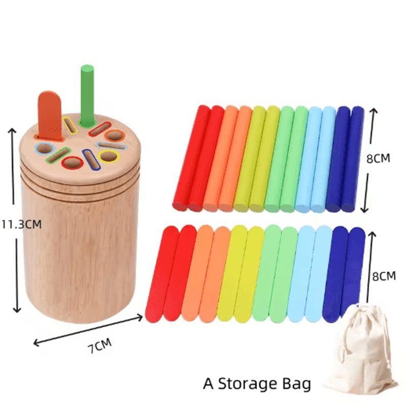 Montessori Wooden Color Sorting Shape Matching Puzzle For Toddlers 1