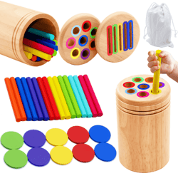 montessori wooden color sorting & shape matching puzzle for toddlers