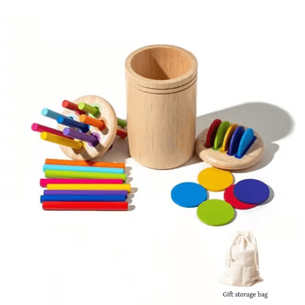 Montessori Wooden Color Sorting Shape Matching Puzzle For Toddlers 2