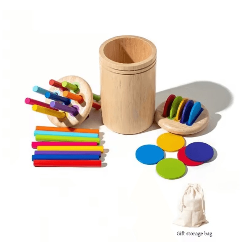 Montessori Wooden Color Sorting Shape Matching Puzzle For Toddlers 2