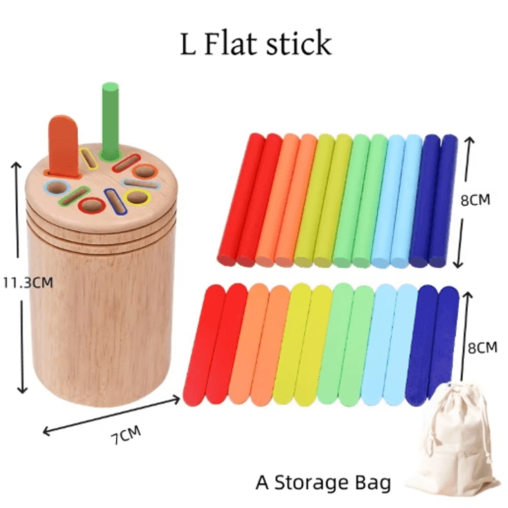 Montessori Wooden Color Sorting Shape Matching Puzzle For Toddlers 7