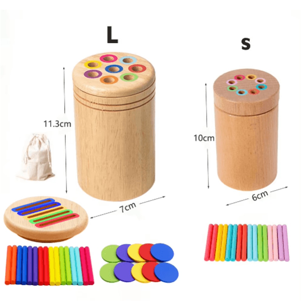 Montessori Wooden Color Sorting Shape Matching Puzzle For Toddlers 9
