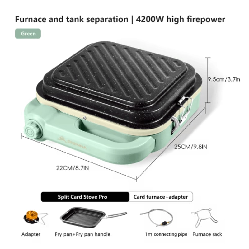 BISINNA Portable Camping Gas Stove With High Firepower Split Burner 2