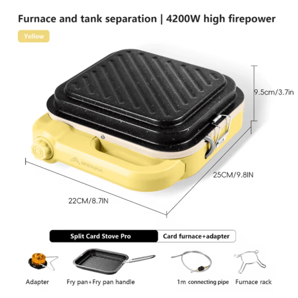 BISINNA Portable Camping Gas Stove With High Firepower Split Burner 3