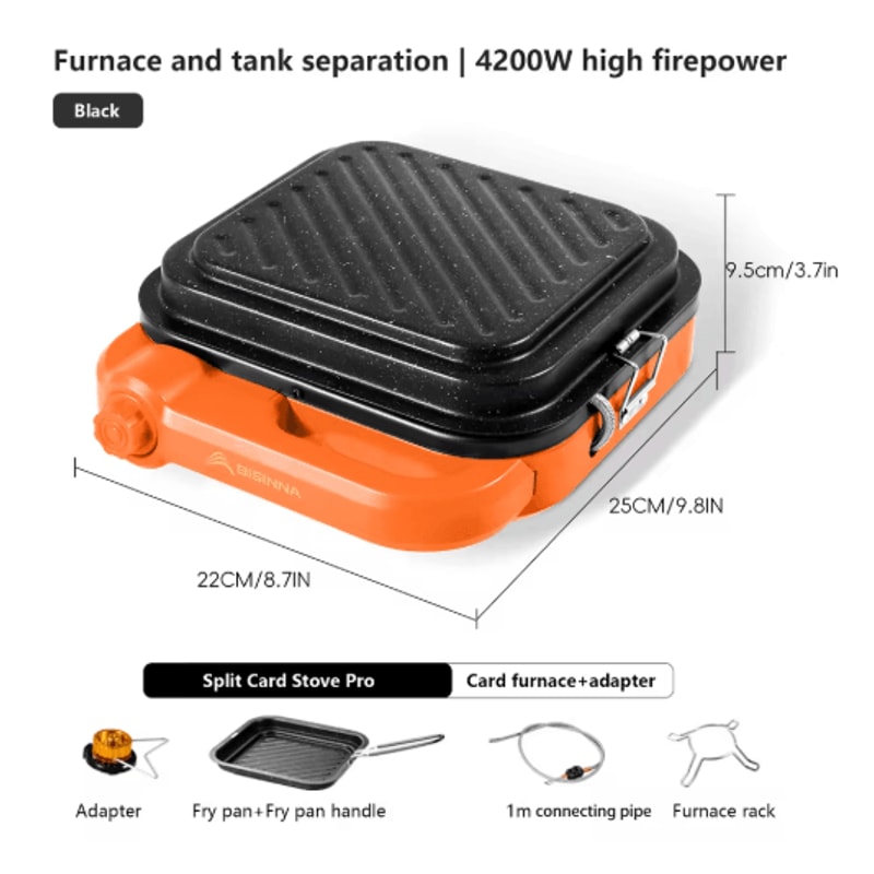 BISINNA Portable Camping Gas Stove With High Firepower Split Burner 4