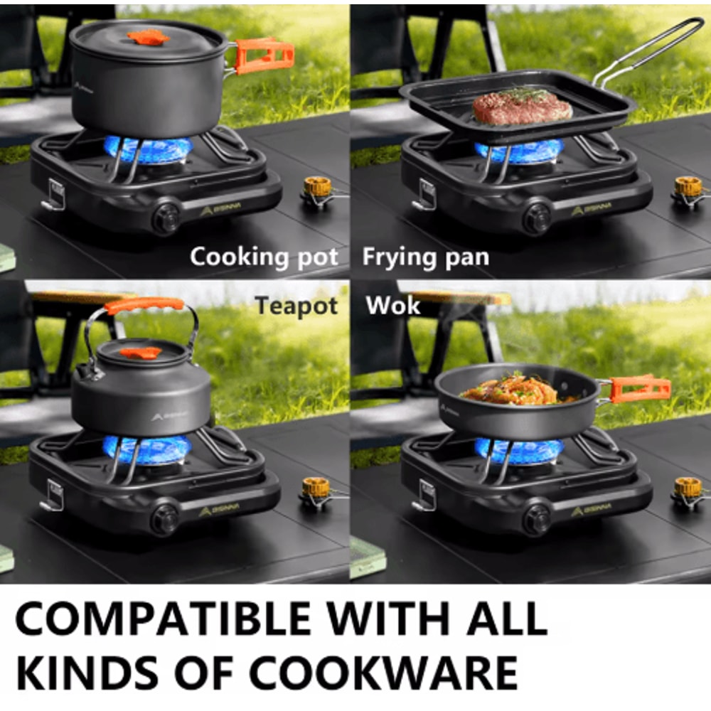 BISINNA Portable Camping Gas Stove With High Firepower Split Burner 5