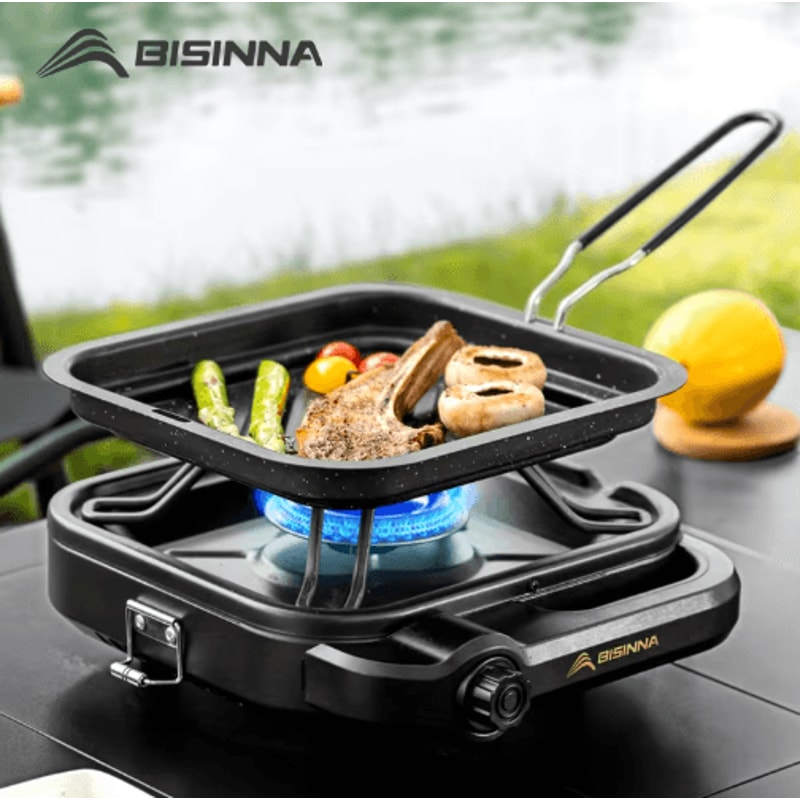 BISINNA Portable Camping Gas Stove With High Firepower Split Burner 0