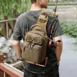 oxford tactical chest backpack camouflage outdoor training shoulder bag
