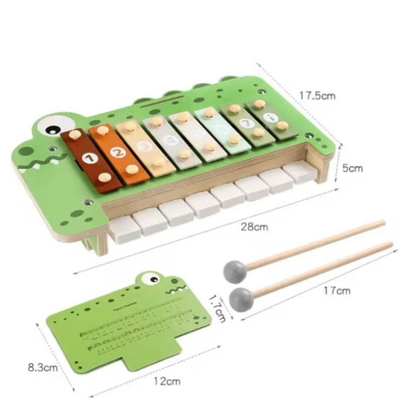 Montessori Wooden Musical Instrument Set For Toddlers Percussion Xylophone Toy 2