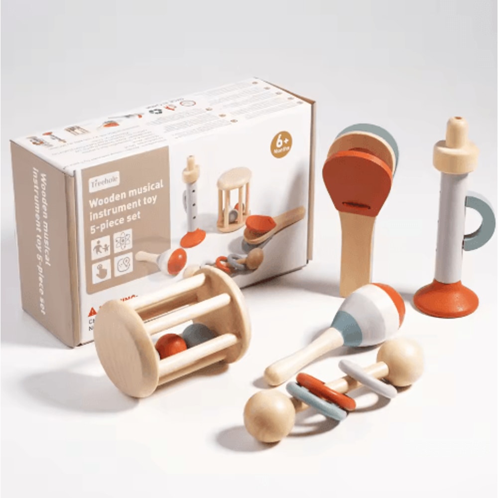 Montessori Wooden Musical Instrument Set For Toddlers Percussion Xylophone Toy 3