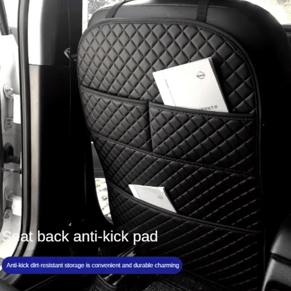 Universal Waterproof Car Seat Back Protector With Organizer Pockets 4
