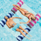 Foldable Striped Inflatable Pool Lounge Chair With Net Backrest 7